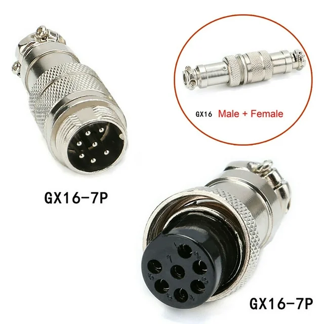 GX16 7Pin Aviation Plug Male &Female Metal Wire Connector Plug Socket