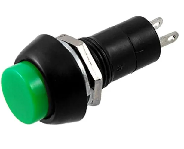 12MM ROUNDED GREEN COLOR LATCH PUSH BUTTON SWITCH (ON-OFF)