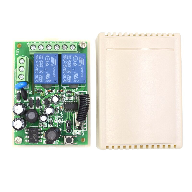 433MHz 12V 2 CH Channel Relay RF Wireless Remote Control Switch