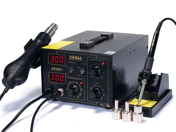 YIHUA-852D+ Series 2 in 1 Hot Air Rework Station with Soldering Iron