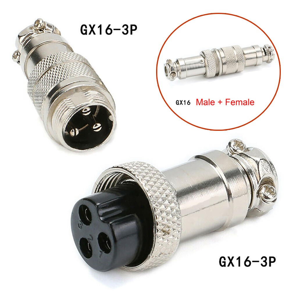 GX16-3 3Pin Male Female Cable Connecting Aviation Plug AC 250V 15A