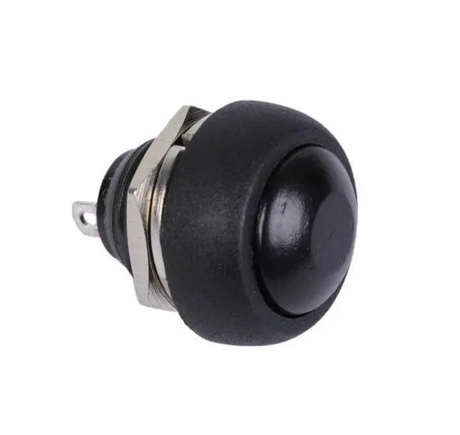 12MM ROUNDED BLACK COLOR DOME PUSH BUTTON