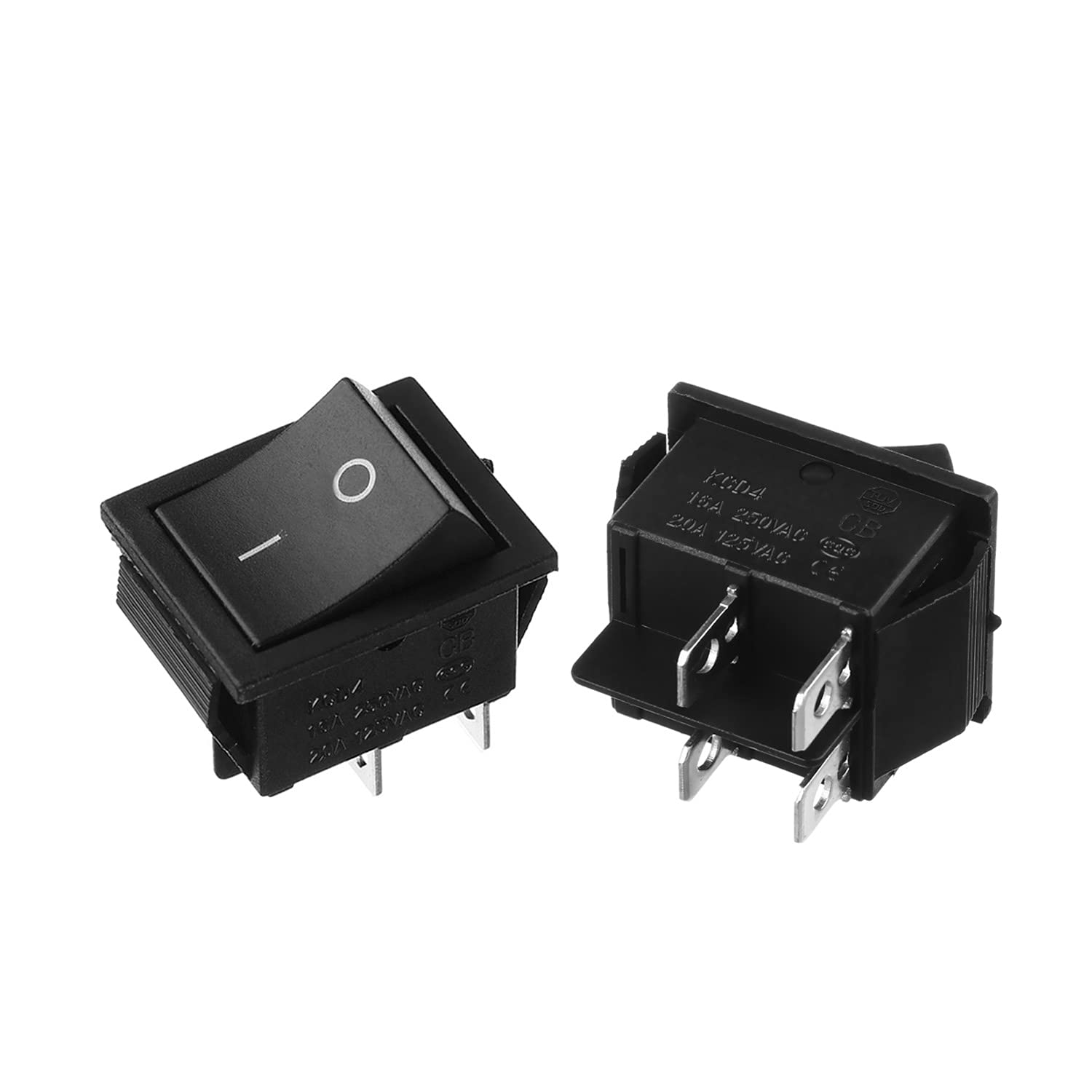 KCD4 (on-off) black color 4 pin 250V/16A Rocker Switch