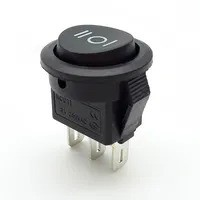 20MM 3 PIN ROUNDED ROCKER SWITCH 1-0-1 250VAC 6A