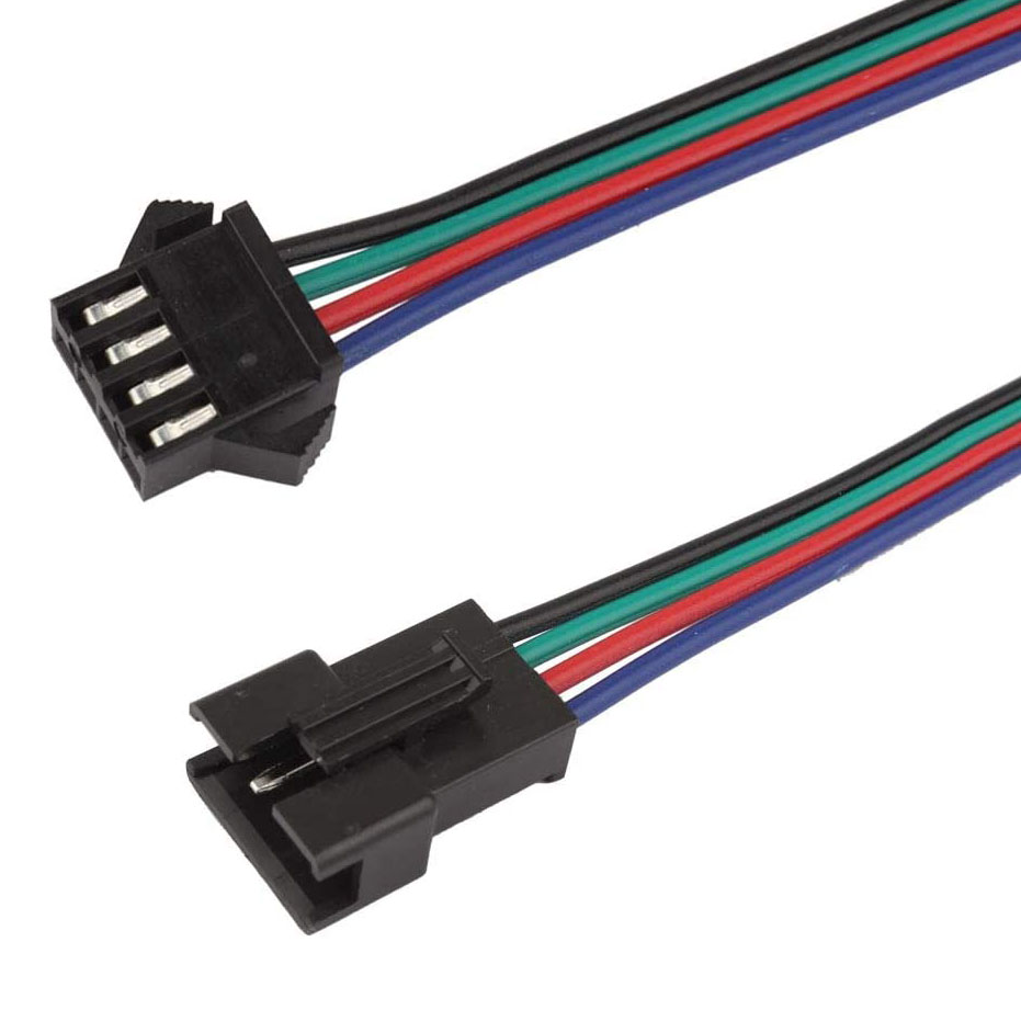 1 Set of JST-SM 4 Pin Male/Female Connector with 5" 24awg wires  20cm