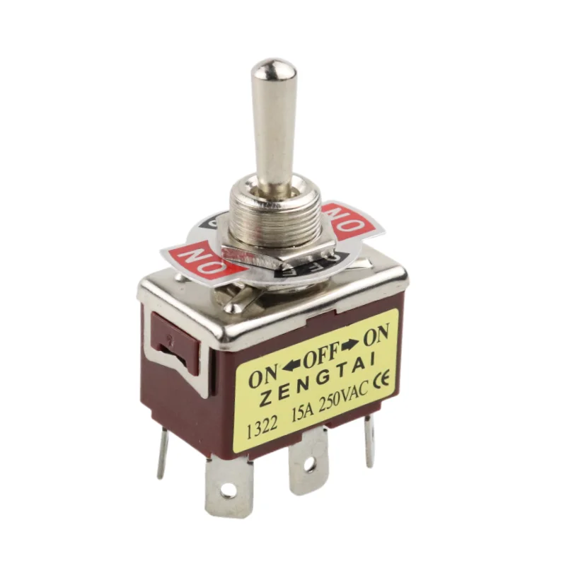 12mm 15A toggle switch on-off-on 6 pin latch