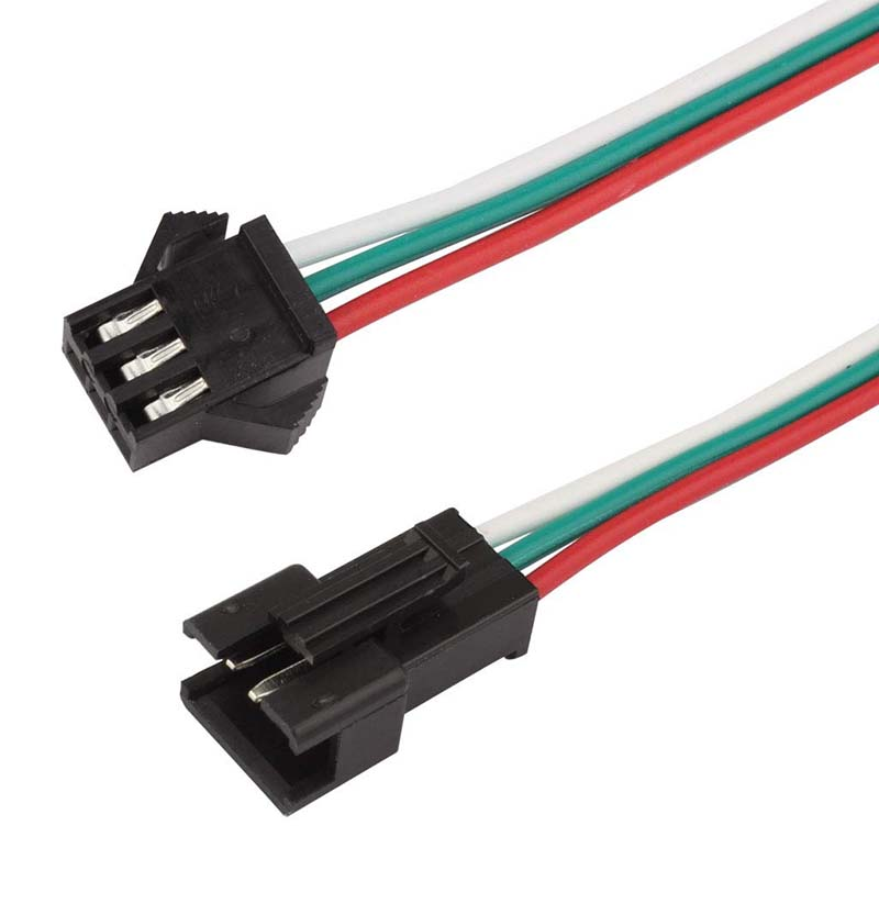 1 Set of JST-SM 3 Pin Male/Female Connector with 5" 24awg wires 20cm