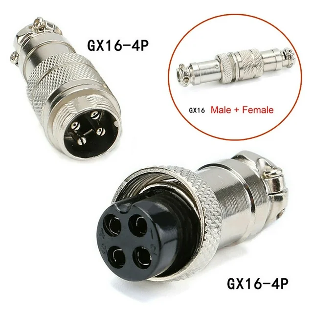 GX16 4Pin Aviation Plug Male &Female Metal Wire Connector Plug Socket