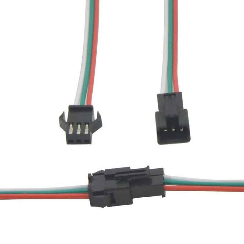 JST-SM 3 Pin Male &female Connector with 20cm 24awg wires