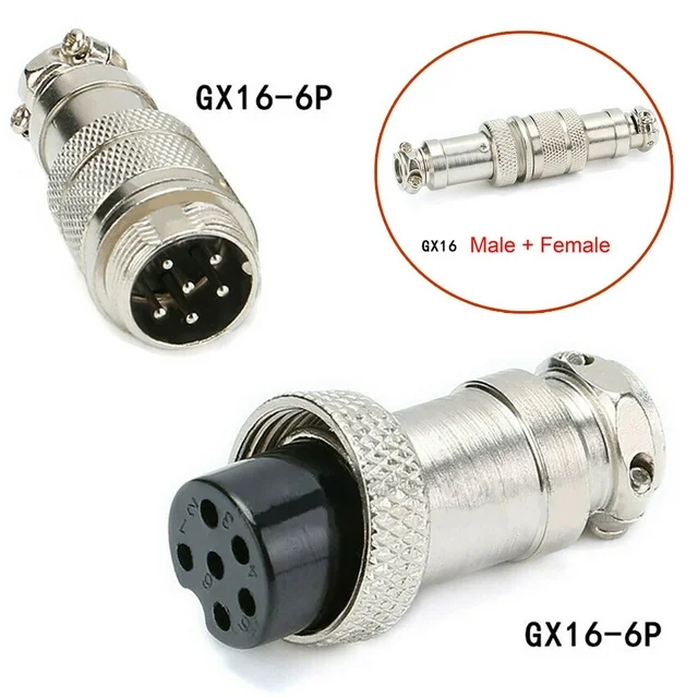 GX1 6 6Pin Aviation Plug Male &Female Metal Wire Connector Plug Socket