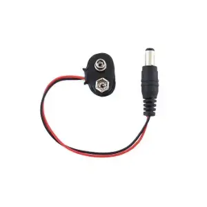 حامل بطارية 9 فولت بموصل (جاك) 2.1 ملم / Battery Holder 9V with 2.1mm Plug