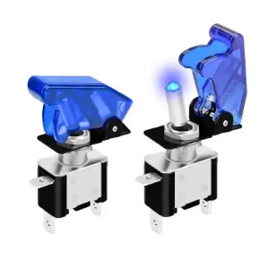 مفتاح تبديل ثنائي القطب مضيء غطاء أزرق / Illuminated TOGELE SWITCH WETHE COVER BLUE