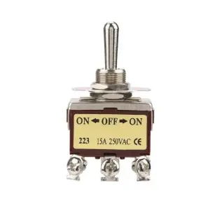 مفتاح تبديل ثنائي القطب (تشغيل - إيقاف - تشغيل) 6 دبابيس غير مزلاج (زنبرك)/ / mm12/ 15A toggle switch on-off-on 6 pin non-latch(spring)