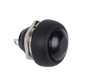 زر ضغط قبة أسود دائري الشكل / ROUNDED BLACK COLOR DOME PUSH BUTTON 12MM