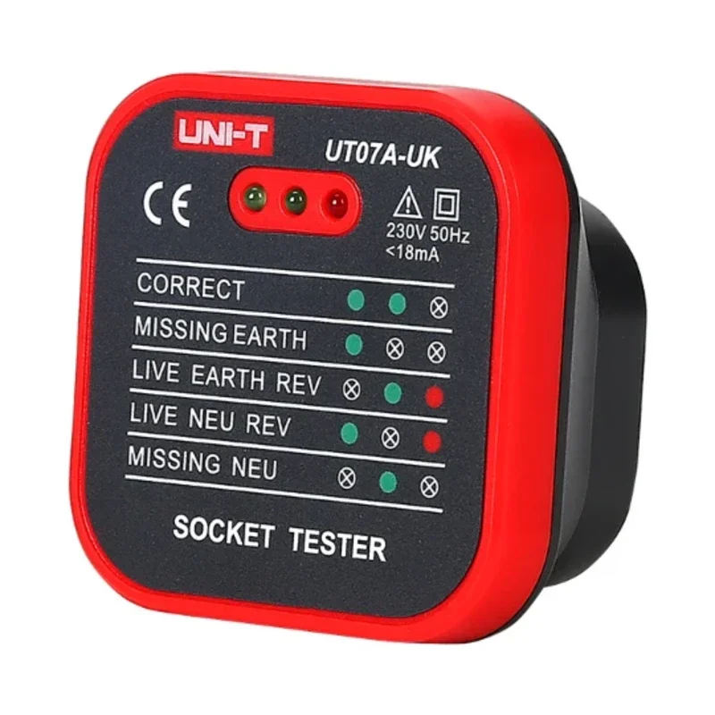 جهاز التحقق من سلامة الاسلاك / UT07A-UK Socket Tester