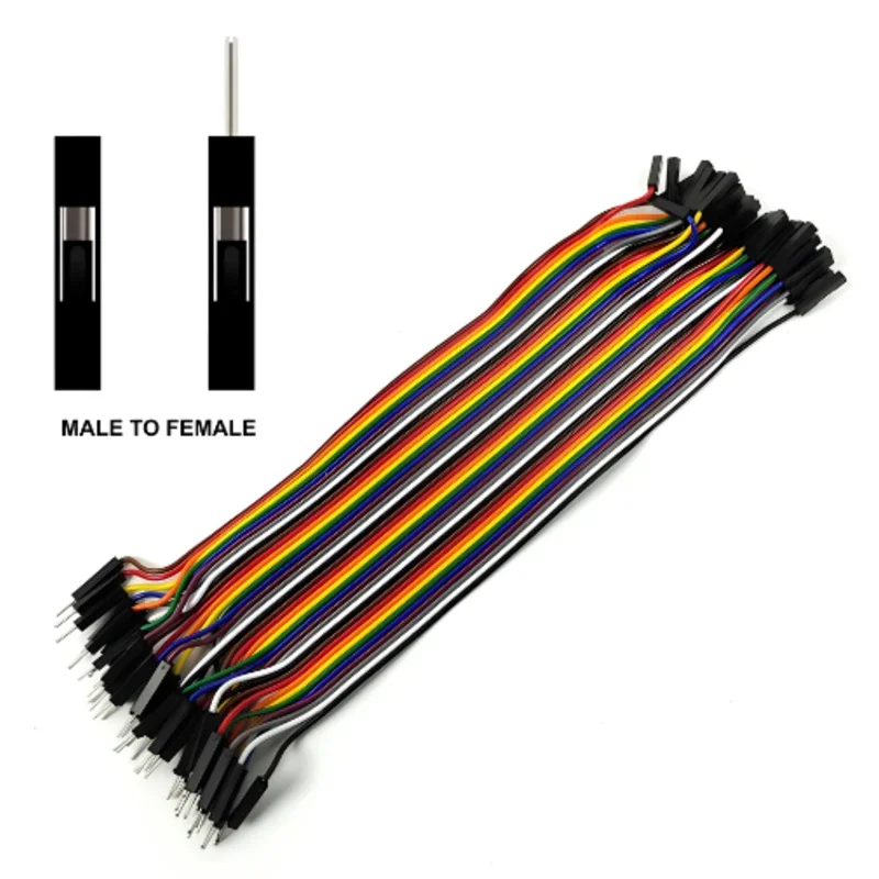 أسلاك من ذكر الى انثى بطول 10 سم × 40 قطعة / 10cm Male to Female jumper wires 40pcs