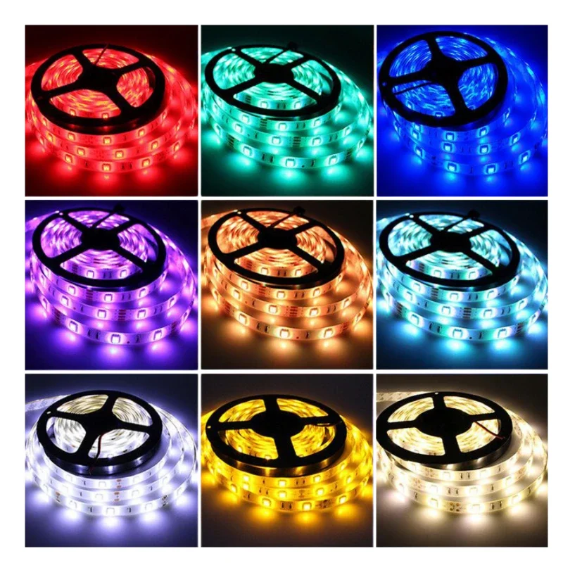 شريط  بطول 5 متر غير مقاوم للماء / RGB 5050 SMD LED Strip 5M/Roll Non-Waterproof