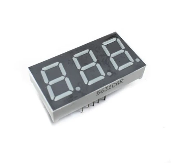 سيفن سيجمنت ثلاثي  كومن كاثود / LED 7 SEGMENT DISPLAY 0.56-INCH COMMON CATHODE 3 DIGIT