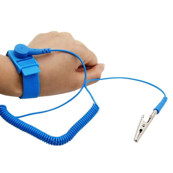 سوار معصم مضاد للسّتاتيك بمشبكات تمساح / Static Wrist Band with Strip Alligator Clips 45mm