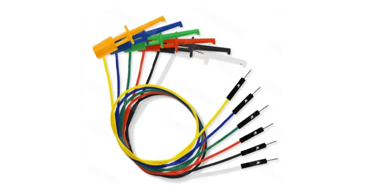 كابل اختبار  ذكر بطول 30 سم، 6 ألوان / Dupont Male to Hook test cable 6 colors 30cm