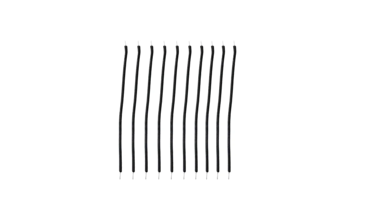 مجموعة 10 اسلاك توصيل الكترونية لون اسود بطول 5 سم مع نهايه مطليه بالقصدير /   Flexible Hook Up Wires 50MM 10 PCS COLLAR BLACK 3239