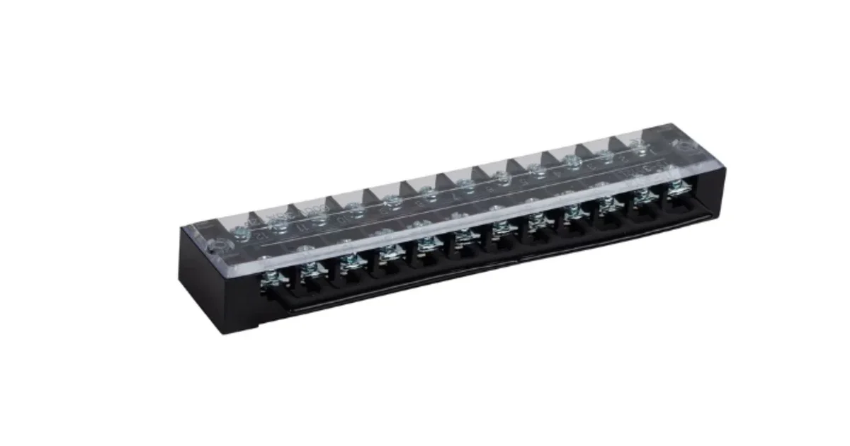 ترمينال بلوك مزدوج للتوصيلات / Terminal Strip Block 15A Dual Row 12P DIN Rail Base Screw Connector