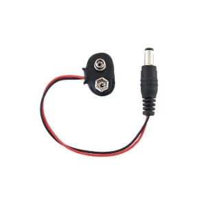 حامل بطارية 9 فولت بموصل (جاك) 2.1 ملم / Battery Holder 9V with 2.1mm Plug