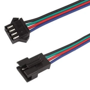 موصلات 4 دبابيس (ذكر وأنثى) مع أسلاك / 1 Set of JST-SM 4 Pin Male/Female Connector with 5" 24awg wires  20cm