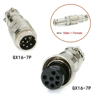 مقبس موصل معدني 7 دبوس ذكر سلك انثى سلك / GX16 7Pin Aviation Plug Male &Female Metal Wire Connector Plug Socket