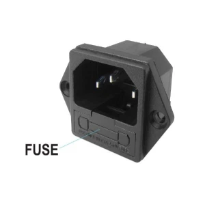 مقبس لوحة ذكر مع فيوز / MALE PLUG PANEL SOCKET CONNECTORS 15A 250V WITH FUSE